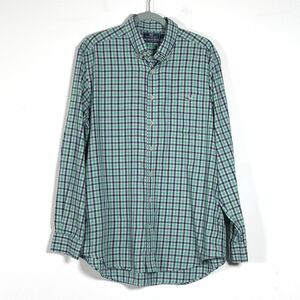 Vineyard Vines Slim Fit Tucker Shirt Mens Sz L Green Plaid Long Sleeve